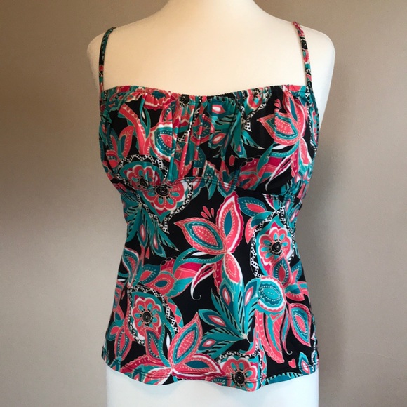 Aqua Green Tankini Swim Top - Picture 2 of 8